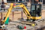 Minibagger KOMATSU PC50MR, 30.03.10 Gro�baustelle Berlin-Ostkreuz.