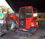 Boels-Leasingbagger, ein Minibagger KUBOTA Typ?, Sommer 2008 Berlin-Pankow.