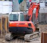 Minibagger KUBOTA KX080-3 am 14.02.09 Gro�baustelle am Berlin-Alexanderplatz.