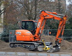 Boels Rental Mietbaumaschine, ein Mini-Kompaktbagger Hersteller+Typ? am 11.11.16 Berlin Karlshorst. 