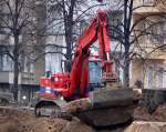 Ein LIEBHERR 924 Litronic der Baufirma EUROVIA bei den Abri�arbeiten S-Bhf.