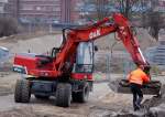 Mobilbagger O&K MH Plus am 19.12.07 Gro�baustelle Berlin Ostkreuz