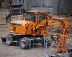 Kleiner TEREX TW85 Mobilbagger der Baufirma KEMMER, 24.01.12 Gro�baustelle Berlin-Oskreuz.