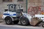 Ein ATLAS 60 Radlader (Mietbaumschine), 05.04.13 Berlin Sch�nhauser Allee Gleisbauarbeiten bei der TRAM.