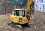 Ein KOMATSU PC 118MR Kompakt.Raupenbagger (Mietbaumaschine) am 06.11.15 Berlin-Niederschönhausen.