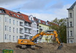 Ein Raupenbagger LIEBHERR 920 am 28.04.16 Berlin-Ostkreuz.