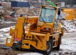 Ein Teleskoplader der Baufirma MAX B�GL, ein MERLO ROTO 38.16 am 16.01.09 Gro�baustell Spandauer damm Br�cke Berlin.
