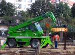 Leasingbaumaschine, ein MERLO ROTO 33.13.K Teleskoplader Sommer 2008 Gro�baustelle Berlin Ostkreuz.