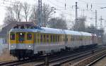 DB Systemtechnik mit Messzug mit Schublok 182 506 am 25.03.15 Berlin-Karow Richtung Bernau.
