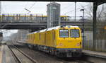 DB Netz Instandhaltung mit dem Gleismesstriebzug GMTZ ATW 725, 726 101/725 101 (99 80 9 160 003-6 D-DB) am 23.01.18 Berlin-Hohenschönhausen.