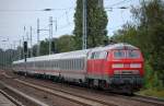 218 345-7 am Ende des IC 2426 zum Seebad Heringsdorf gezogen von 101 122-0 am 14.09.12 Berlin-Karow.