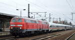 Doppeltraktion 218 832-4 + 218 835-7 mit dem ICE Tz 1129  Kiel  411 529-1/411 029-2 am Haken am 03.02.18 Durchfahrt Bf. Flughafen Berlin-Schönefeld wahrscheinlich zum Betriebswerk Berlin-Rummelsburg.