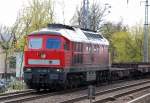 Ziemlich verschmutzte 232 498-6 mit gemischtem G�terzug Richtung Bernau, 15.04.11 Berlin-Karow.