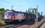 232 908-4 mit einem gemischten Güterzug am 28.08.14 Richtung Berlin-Blankenburg in Berlin-Pankow.