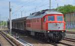 232 901-9 mit einigen Schiebewandwagen Richtung Innenstadt am 22.05.15 Berlin-Blankenburg.