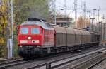 233 249-2 mit Ganzzug Schiebewandwagen Richtung Bernau, 04.11.10 Berlin-Karow.
