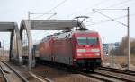 PbZ mit 101 010-7 und 101 015-6 und IC Wagen am Haken Richtung Berlin Bornholmer Str., 16.04.12 Berlin-Pankow.
