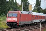101 052-9 mit einigen DB-CNL Personenwagen Richtung Berlin-Blankenburg, 19.08.13 Berlin-Pankow.