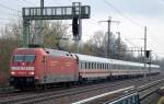 101 057-8 mit IC 2355 Richtung Bernau am 24.03.14 Berlin-Blankenburg.