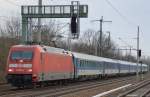 EC 378 mit 101 078-4 Richtung Stralsund am 24.02.15 Berlin-Blankenburg.