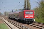 RE3 nach Elsterwerda mit 112 108 am 20.04.11 Berlin-Karow.