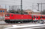 �berf�hrungsfahrt? mit 112 102-9 und zwei DB Regio 628�r Triebz�gen am Haken Richtung Berlin-Wedding gegen�ber dem Berliner Westhafen, 22.01.13