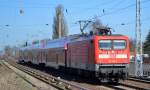 RE3 nach Elsterwerda mit 112 116-9 am 20.03.14 Berlin-Karow.