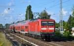 RE3 nach Elsterwerda mit 112 108 am 31.07.14 Berlin-Karow.