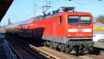 RE3 nach Elsterwerda mit 112 117-7 am 21.04.15 Berlin-Karow.