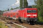 114 029-2 mit dem RE3 Richtung Berlin-Gesundbrunnen, 28.07.11 Berlin-Karow.