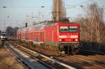 114 029 mit RE3 Richtung Elsterwerda, 23.03.12 Berlin-Karow.