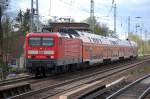 114 035-9 mit dem RE3 Richtung Schwedt, 23.04.12 Berlin-Karow.