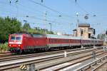 120 154-0 mit DB-CNL Nachtwagengarnitur + 101 074-3 am Ende des Zuges Richtung Berlin-Lichtenberg am 18.06.12 Berlin Greifswalder Str.
