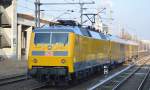 DB Systemtechnik mit Messzug mit 120 160-7 (120 502-0) als Schublok am 17.02.15 Berlin Landsberger Allee (Berliner Innenring)