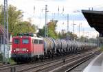 140 506-7 mit Kesselwagenzug Richtung Bernau, 14.10.11 Berlin-Karow.