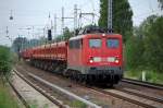 140 013-4 mit gemischtem G�terzug, 09.06.10 Berlin-Karow.