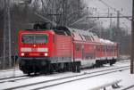 143 849-8 mit DB-Regio Ersatzzzug Richtung Karower Kreuz Berlin, 10.12.12 Berlin-Blankenburg.