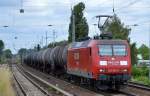 145 061-8 mit Kesselwagenzug am 23.06.14 Berlin-Karow.