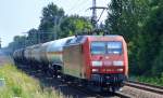 145 080-8 mit Kesselwagenzug am 04.07.15 R�ntgental bei Berlin.