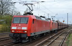 Doppeltraktion 145 026-1 + 145 079-0 mit Erzzug am 07.04.16 Berlin-Hirschgarten.