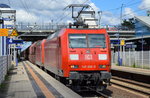 Erzzug mit Doppeltraktion 145 036-0 + 145 028-7 am 17.08.16 Berlin Hohenschönhausen.