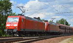 DB 145ér Doppeltraktion 145 052-7 + 145 032-9 mit Erzzug am 28.06.16 Berlin-Wuhlheide.