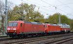 Lokzug mit 145 038-6 mit 145 070-9 + 232 105-7 am Haken am 18.04.17 Berlin-Grünau.