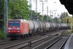 145 022-0 mit Leerzug Kesselwagen �ber Bernau Richtung Schwedt, 22.06.10 Berlin-Karow.
