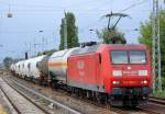 145 052-7 mit einem Zug aus Kessel-und Silowagen bestehend Richtung Karower Kreuz Berlin, 09.07.08 Berlin-Karow.