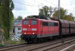 151 157-5 mit einem Ganzzug Sch�ttgutwagen, 08.10.12 Berlin-Karow.