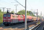 Doppeltraktion 151 104-7 + 151 135-1 mit einem Erzzug Richtung karower Kreuz Berlin, 09.07.10 Berlin-Blankenburg.