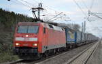 152 012-1 mit KLV-ZUg (LKW-Walter Trailer) am 15.12.16 Berlin-Hohenschönhausen.