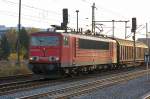 155 038-3 mit einem gemischten G�terzug, 29.10.10 Bhf.