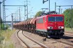 155 212-4 mit Ganzzug gedeckter Sch�ttgutwagen, 28.06.11 Bhf.